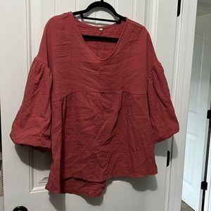 Womens size Xl Linen puff/bell sleeve blouse